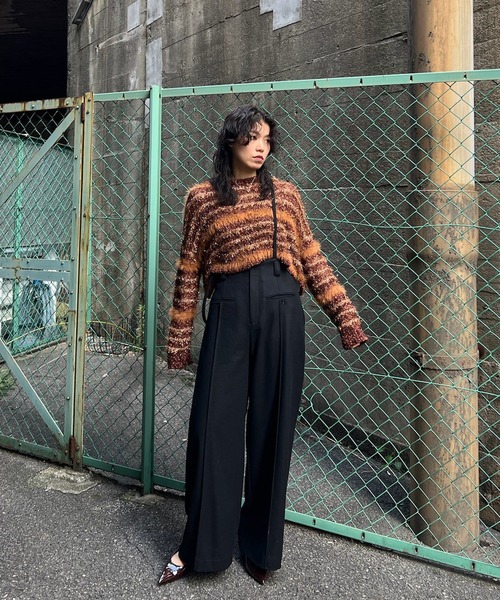 ameri ニット Ameri（アメリ） ニット セーター MIX YARN BORDER KNIT TOP