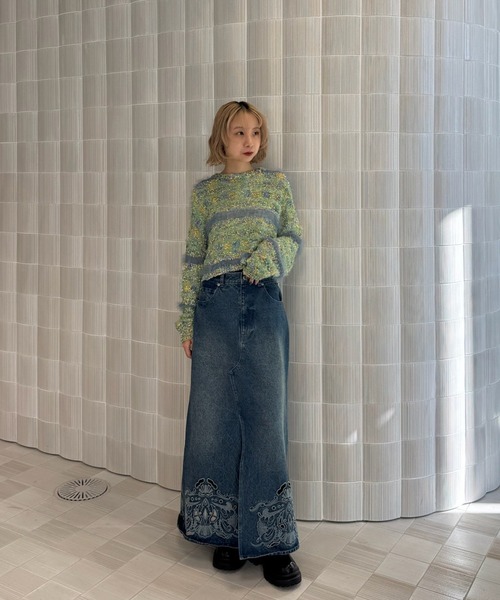 Ameri（アメリ） ニット セーター MIX YARN BORDER KNIT TOP