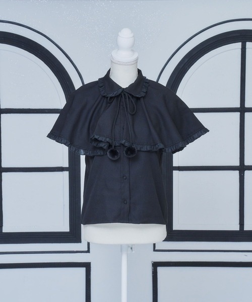 nyanMe ブラウス シャツ ぽんぽんけーぷぶらうす的なね レディース
