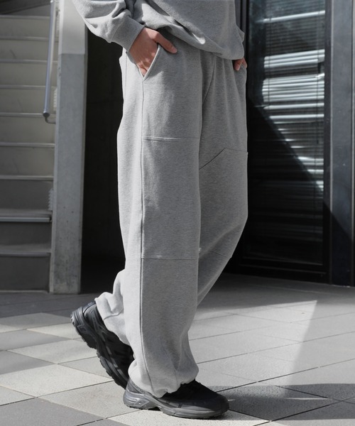 NAKER スウェットパンツ ジャージ 裏毛ダブルニーワイドスウェット