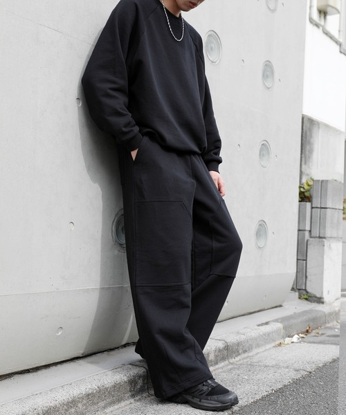NAKER スウェットパンツ ジャージ 裏毛ダブルニーワイドスウェット