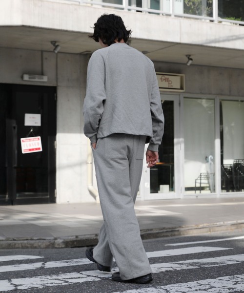 NAKER ワイドパンツ スウェットパンツ ジャージ 裏毛ダブルニーワイド