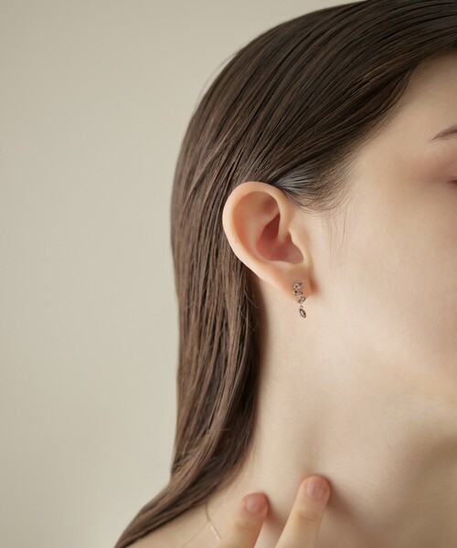 ete bijoux（エテ ビジュー） ピアス 「トーン」 K18RBG マラヤ