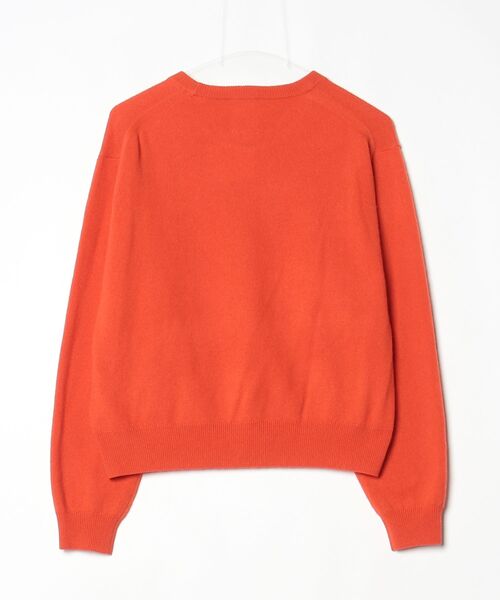 「DANTON」 ワンポイント長袖ニット 36 オレンジ レディース_画像2