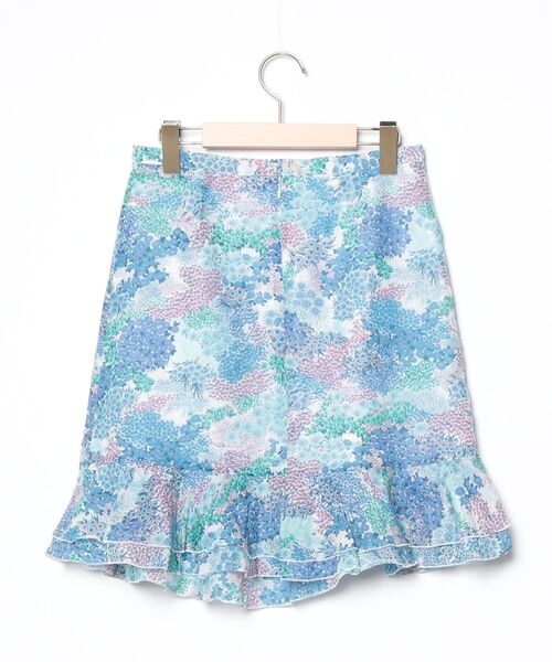 「PAUL&JOE SISTER」 花柄フレアスカート 36 ブルー レディース_画像2