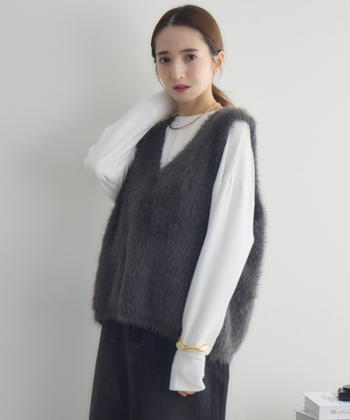 RU.TI.LE ベスト ジレ 「RU.TI.LE」シャギーニットベスト レディース