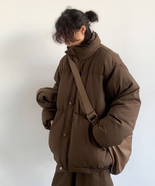 FreeZone ブルゾン アウター ワッフル生地 中綿ビッグダウンジャケット