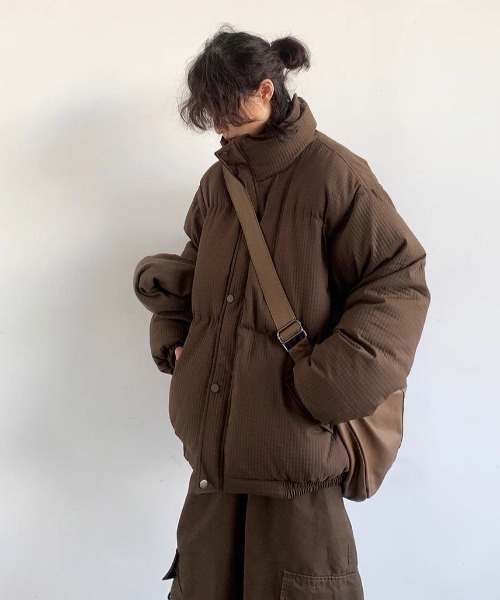 ブラウン中綿アウター ブルゾン プラスフェニックス +phenix 5ポケットダウンジャケット / GORE-TEX