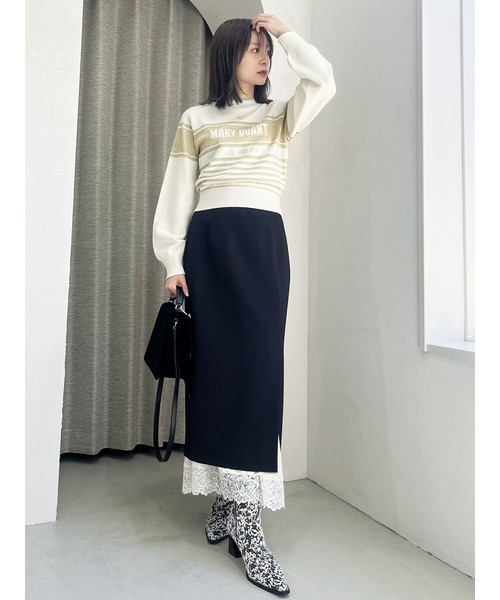 「LILY BROWN」 長袖ニット「MARY QUANTコラボ」 FREE ホワイト レディース_画像3