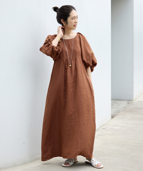 「VERMEIL par iena」 7分袖ワンピース 36 ブラウン レディースの画像