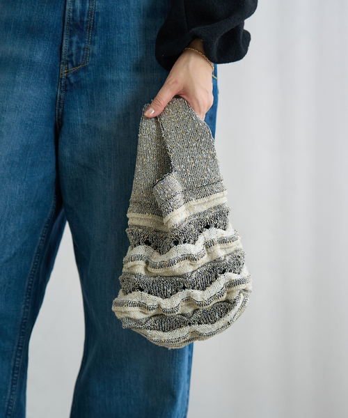 【新品タグ付き】　IENA IENA（イエナ） クラッチバッグ パーティーバッグ ラメMIXボーダー