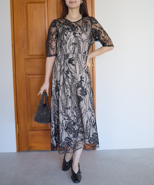 「PREFERIR」 半袖ワンピース SMALL ブラック レディース_画像8