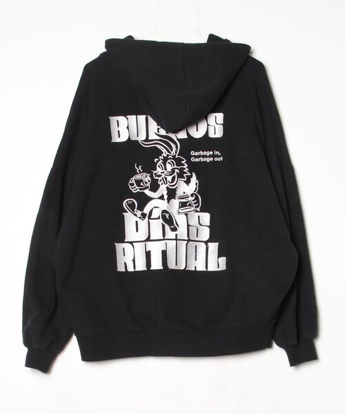 「GYDA」 プルオーバーパーカー FREE ブラック レディース_画像2