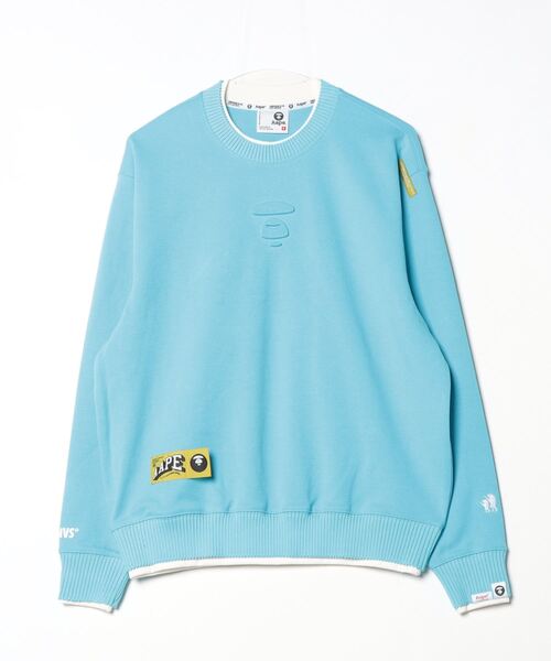 「AAPE BY A BATHING APE」 スウェットカットソー LARGE ライトブルー メンズ_画像2