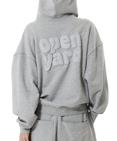 OY ロゴ ジップパーカー グレー 韓国ストリート フーディー OY（オーワイ） パーカー 「OY/オーワイ」PUFF LOGO HOODIE ZIP UP
