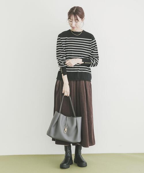「ITEMS URBANRESEARCH」 フレアスカート FREE ブラック レディース_画像8