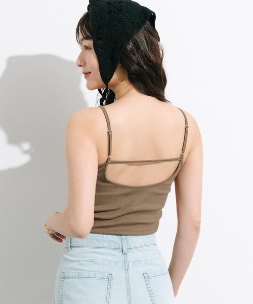 coca（コカ） カップ付き キャミソール OUT BRA バックオープンVネック