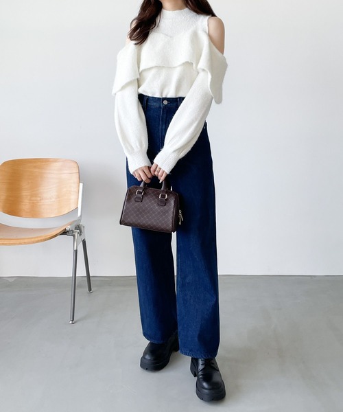「Heather」 長袖ニット FREE アイボリー レディース_画像4