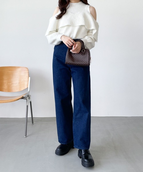 「Heather」 長袖ニット FREE アイボリー レディース_画像5