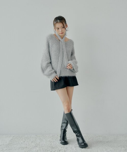 「Chico」 長袖ニット FREE ブルー レディース_画像3