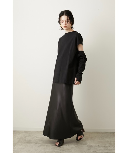 「LA PEAU DE GEM」 フレアスカート FREE カーキ レディース_画像3