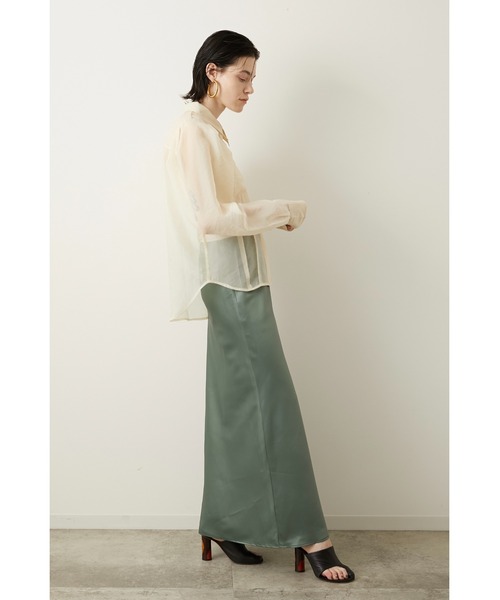 「LA PEAU DE GEM」 フレアスカート FREE カーキ レディース_画像7