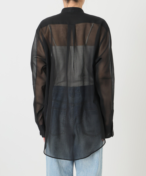 ブラウス シャツ organdy sheer シャツ レディースの画像
