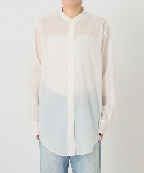 ブラウス シャツ organdy sheer シャツ レディースの画像