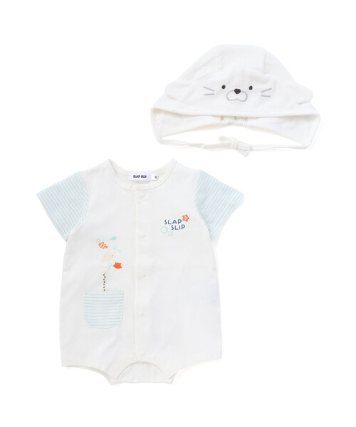 ヒスミニベビー　ロンパース帽子セット 70 ベビー服 ロンパース 帽子 セット セットアップ 60 70 80 90 かわいい