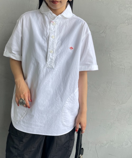 DANTONダントン　リンクルフィニッシュ 半袖シャツ　ホワイト　40 新品 Danton（ダントン） 半袖シャツ 40 ホワイト レディース : ZOZOTOWN