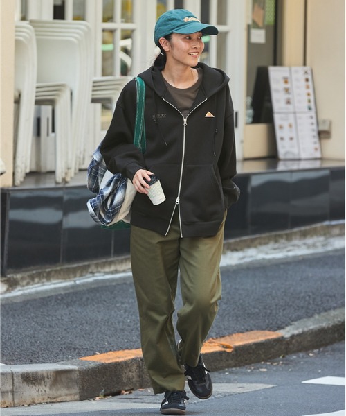 「KELTY」 ジップアップパーカー M グレイッシュベージュ レディース_画像4