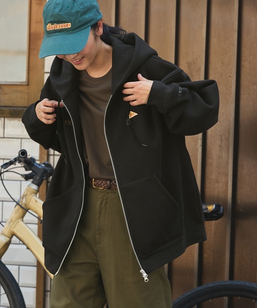 「KELTY」 ジップアップパーカー M グレイッシュベージュ レディース_画像6