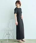 ワンピース 半袖 「汗染み防止加工」 リブ ロ...の詳細画像4