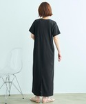 ワンピース 半袖 「汗染み防止加工」 リブ ロ...の詳細画像3