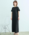 ワンピース 半袖 「汗染み防止加工」 リブ ロ...の詳細画像1