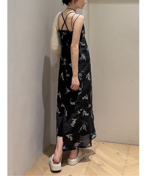 ワンピース リネンミックスレイヤードキャミワンピースの画像