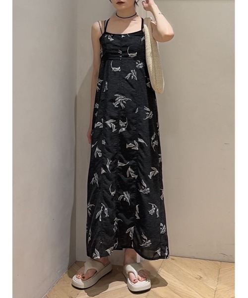 ワンピース リネンミックスレイヤードキャミワンピースの画像
