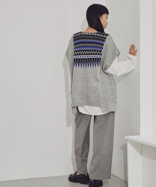 「CREOLME」 ニットベスト ONE SIZE ブラック レディース_画像9