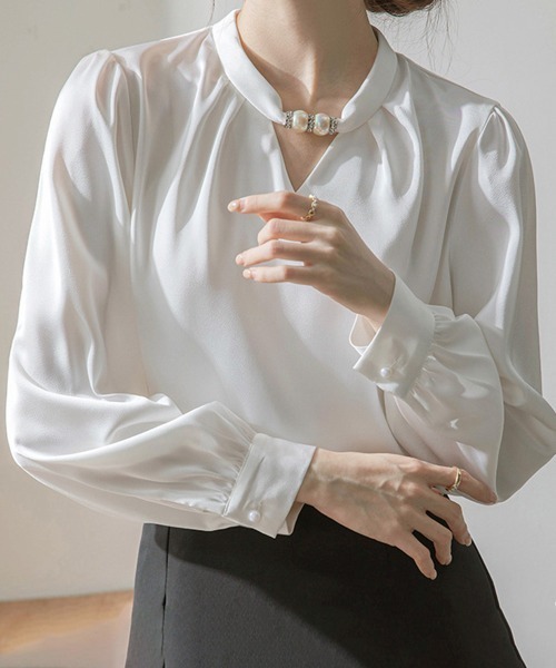 「Miniministore」 長袖ブラウス X-LARGE ホワイト レディース_画像2