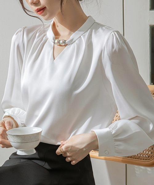 「Miniministore」 長袖ブラウス X-LARGE ホワイト レディース_画像4