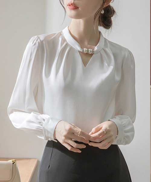 「Miniministore」 長袖ブラウス X-LARGE ホワイト レディース_画像6