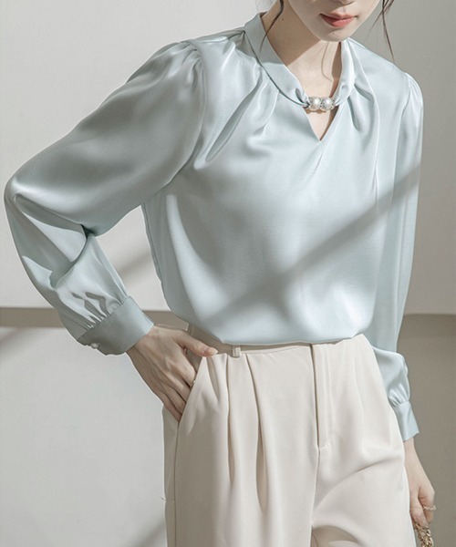 「Miniministore」 長袖ブラウス X-LARGE ホワイト レディース_画像8