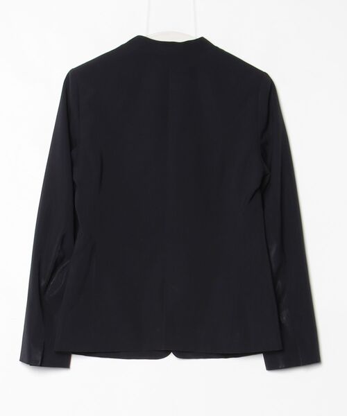 PLST プラステ　ノーカラー　M ネイビー PLST（プラステ） ノーカラージャケット M ネイビー レディース