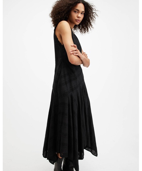 「ALLSAINTS」 ノースリーブワンピース 4 ブラック レディース_画像7
