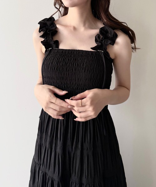 「mipiarl」 キャミソールワンピース X-LARGE ブラック レディース_画像4