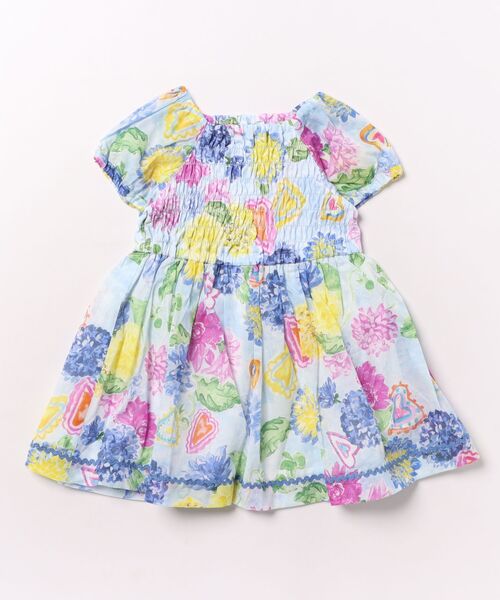 ワンピース 「ベビー」80ローンオリジナルダリアハートプリントワンピース（スカート部分裏地付き） キッズ 子供服の画像