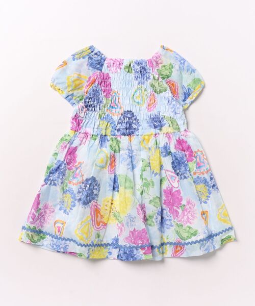 ワンピース 「ベビー」80ローンオリジナルダリアハートプリントワンピース（スカート部分裏地付き） キッズ 子供服の画像