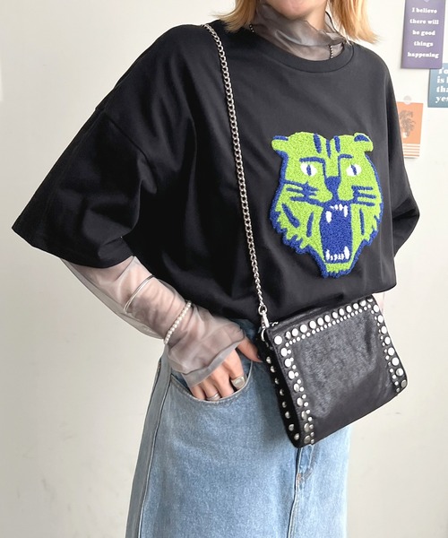 「Futier land」 半袖Tシャツ FREE ブラック レディース_画像4