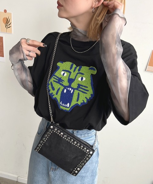 「Futier land」 半袖Tシャツ FREE ブラック レディース_画像8
