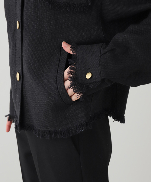 AP STUDIO コート アウター ラフツイードジャケット レディース
